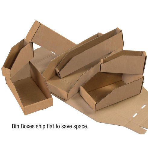 Ship Now Supply SNBINMT612K Open Top Bin Boxes, 6" x 12" x 4.5", Kraft (Pack of 50)