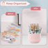 SKYDUE Rotating Makeup Organizer, Dual-Purpose Desk Organizer for Cosmetics & Pens, 5 Slots Pencil Cup for Office, Home