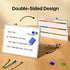 Double-Sided Dry Erase White Board with Stand, 12x16 inch Weekly Schedule Board for Planning with 10 Markers