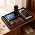 Generic Wooden Valet Tray with Leather Inlay - Key and Wallet Tray, Wooden Jewelry Tray - Nightstand Desk Organizer