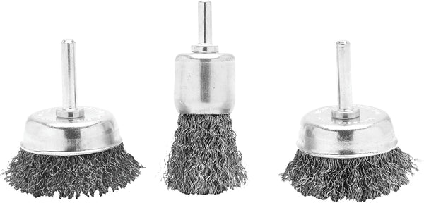 Performance Tool W1226 1/4 Shank Heavy Duty Cup Brush Set - Includes 1-Inch and 3-Inch Brushes, Compatible with Any Power Drill