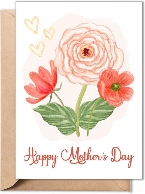 TRIDECOR Mothers Day Card from Daughter, Son, Kids 5"7" Folded Greeting Card with