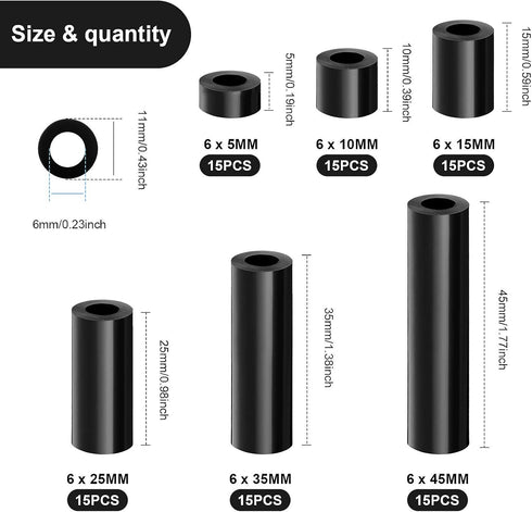 Outus 120 Pcs Electrical Outlet Screws Spacers, Rubber Round Space for Electrical Box Switch and Receptacle