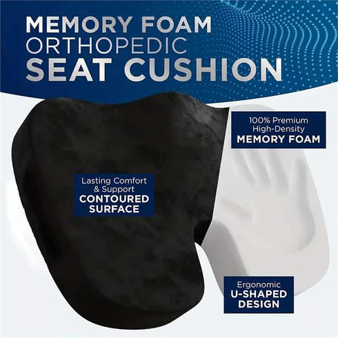 Generic Travel Seat Cushion Memory Foam U-Shaped Pillow for Chair Cushion Pad Car Office Hip Support Massage Orthopedic