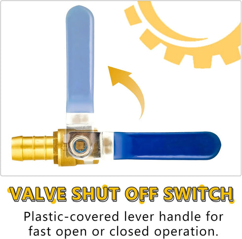 Metalwork Forged Brass Full Port Shut Off PEX Ball Valve, 5/8" Barb x 5/8" Barb, 90 Degree, 2 Pcs