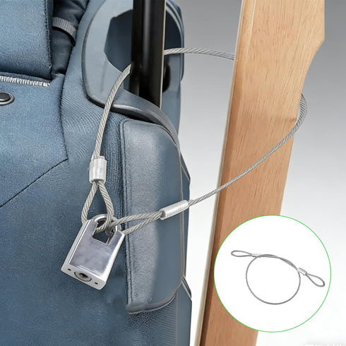Fyntave 5 Packs 2mm 12 Inch Security Cable with Loops Stainless Steel Cable Vinyl Coated Hanging Travel Security Cables