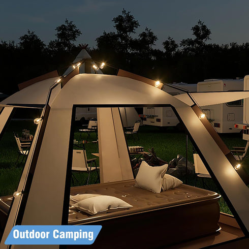 50FT, 27 (25+2 ST38 Bulbs), Dimmable LED Outdoor String Lights Waterproof Patio Lights with Spare Shatterproof