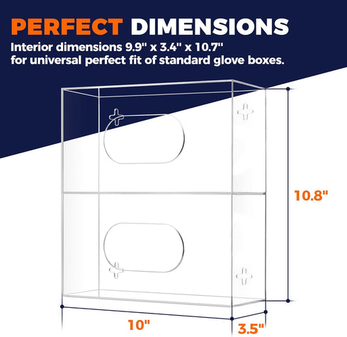 Storage Standard Double Glove Box Holder Wall Mount Glove Dispenser - Disposable Glove Holder Wall Mount Glove Station