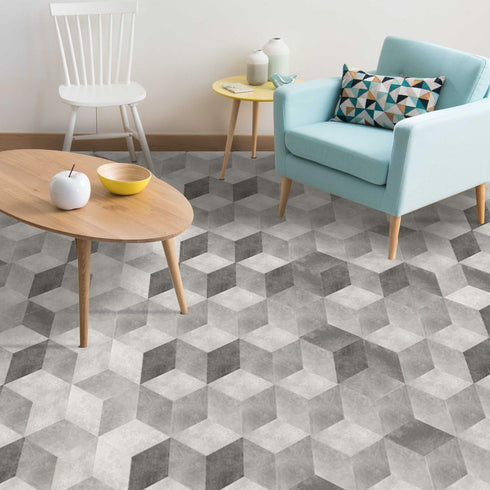 10 Pcs Hexagon Non-Slip Vinyl Floor Sticker, Peel and Stick Self-Adhesive Wallpaper for Home Decor