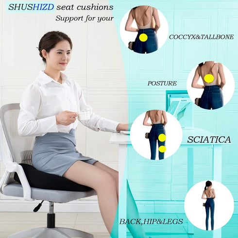SHUSHIZD Tailbone, Seat Cushion Pillow for Office Chair/Car, Adult Car Booster Cushions for Short People Increase Field