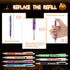 Sherr 7 Pcs Halloween Weekday Pens, Glitter Fancy Funny Ballpoint Pens with 10 Pcs Black Ink Refills for Office