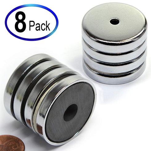 CMS MAGNETICS 8-Pack RB36 C8 Ceramic Ferrite Round Base Magnet, 15 LB Pull Force, 36mm Diameter
