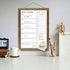 Dry Erase White Board & Weekly Calendar Board, Magnetic Whiteboard for Wall, 10.5“x14.5" Rustic Brown Framed Planner