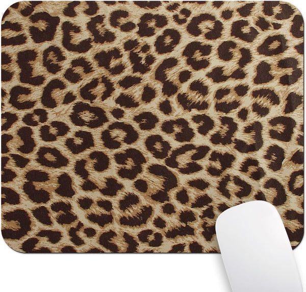 Retro Leopard Print Pattern Mouse Pad, Vintage Seamless Design for Office Accessories