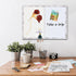 Bulletin Board Whiteboard Combo, White Felt Board for Office, School, Kitchen, Bedroom, White Wood Frame, 17.7"*23.6"