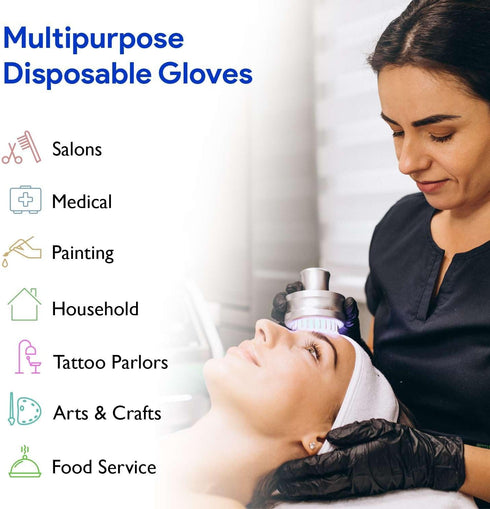 Black Nitrile Disposable Gloves | 200-Pack | Latex-Free for Medical, Surgical, Food Prep, Tattoo