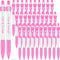 Teling 100 Pcs Breast Cancer Awareness Pink Ribbon Retractable Pens, Bulk Gel Ballpoint Pens for Women, Office Supplies