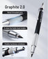 Nicpro 2.0 mm Mechanical Pencil Set, Artist Metal Lead Holder with 60 Graphite Lead Refill HB, 2H, 4H, 2B, 4B, Eraser,