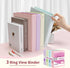 SUNEE 3 Ring Binder 1 Inch, 4 Pack, Clear View PVC-Free Binder for School or Office Supplies, Assorted Pastel