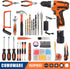 16.8V 153-Piece Set COMOWARE Cordless Drill Tool Combo Kit, Professional Household Tool with Lithium Battery for Home