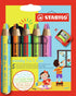 STABILO Multi-Talented Pencil woody 3 in 1 duo - Pack of 5 - Assorted Colors with Sharpener