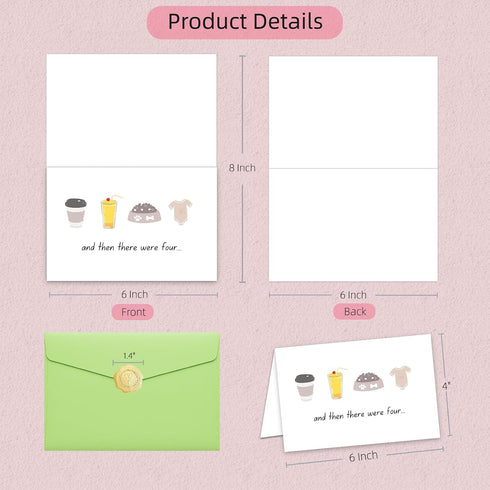 JYfeel 1TA4 Funny Baby Shower Card-Pregnancy Announcement & New Baby Congratulations-Funny New Born Card-Welcone new