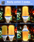 Smaller LED Flame Light Bulbs, 4 Modes Flickering Halloween Light Bulbs, E26 Base Fire Effect, Pack of 6