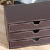PU Leather Desk Organizer with 3 Drawers, Executive Office Supplies Desktop Filing A4 File Cabinet for Jewelry, Bill,