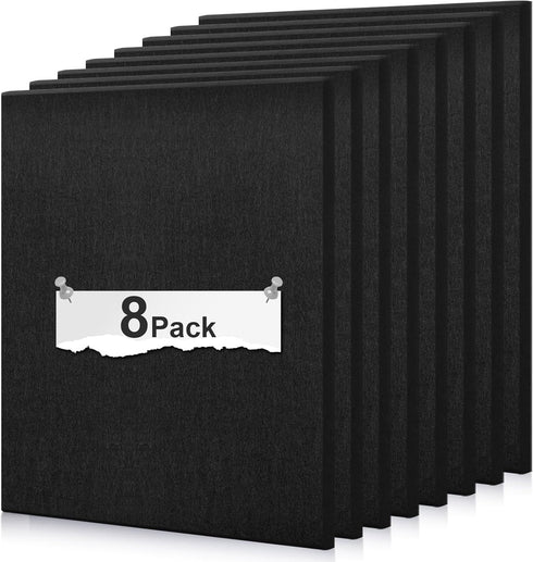 Large Cork Board Substitute, 48"x24" Bulletin Board, 8 Pack Black Felt Board for Home & Office Wall Decor with Noise