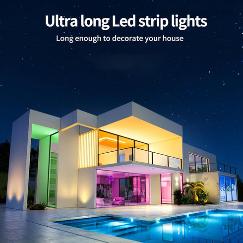 Ledagic 100ft (1 100ft) 60 Led Lights for Bedroom Rolls of Music Sync Color Changing Led Strip Lights with Key Remote