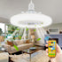 19.68ft 30w E26 110v HOXIYA Plug in Ceiling Fan With Light with Long Plug Cord and Remote Control Gazebo Fan Small
