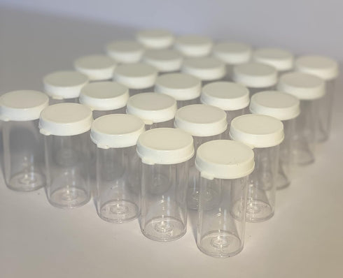 5 Dram Clear Polystyrene Snap Cap Storage Vial with Attached White Cap