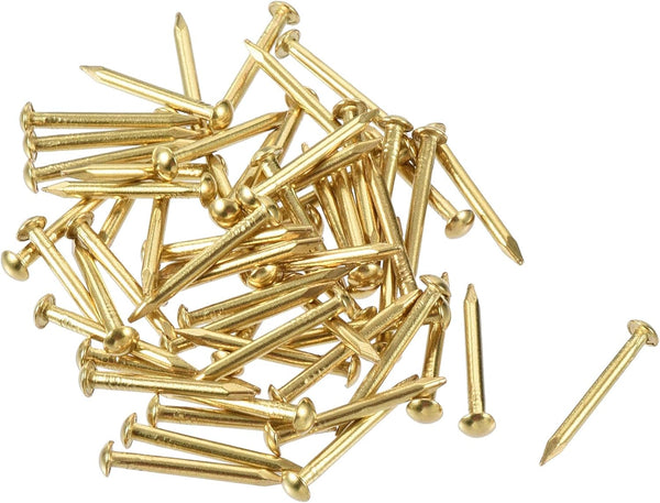 uxcell Small Tiny Hardware Brass Nails, 1.5mmx15mm(DxL) for DIY Wooden Boxes Accessories, 60pcs