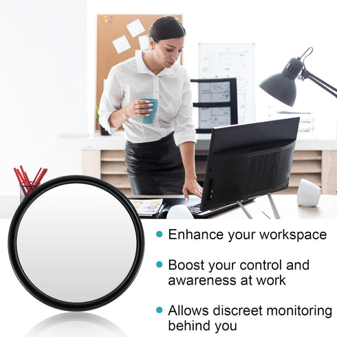 CIATBYYJ 2Pcs 2.24inch Office Cubicle Mirrors, Adjustable Monitor Mirror to See Behind You for Work Accessories, Small