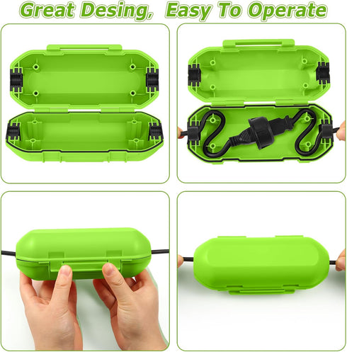 2 Pack Extension Cord Cover Waterproof, IP54 Waterproof Box, Unique Stuck Design for Holiday Lights Protection