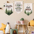 ChissNook Set 3, Woodland Nursery Canvas Banner of Adventure Hunting Nursery Hanging Pennant Banner Flags Wall Display
