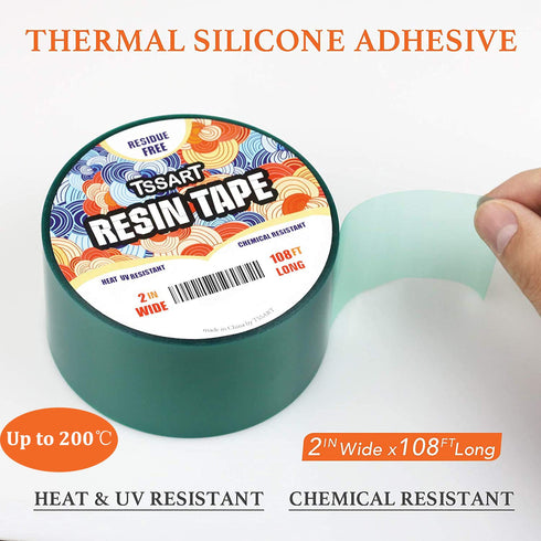 Resin Tape for Epoxy Molding, Silicone Thermal Adhesive Tape, High Temperature Resistance, Easy Peeling, 2 inch Wide