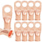 10PCS 2AWG - 3/8''Stud Heavy Duty Copper Terminals, Battery Cable Crimp Lugs, Battery Cable Ends, Bare Copper Eyelets