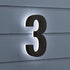 5 Inch Backlit LED House Numbers, Premium Quality ABS-Polymer Illuminated Home Address Number, Modern Design (2, Black)