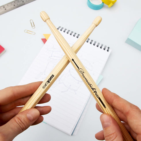 Suck UK Drumsticks Ballpoint Pens - Set of 2 Blue, Novelty Drummer Gifts for Men & Music Lovers, Unique Office Supplies