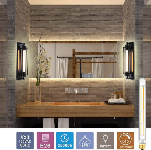 T300 Bulb, 11.8 Inch Bulbs, 100Watt 1000lm, Dimmable, E26 10W T10 Bulb,4 Pack. (10W=100W 3000K) XININSUN Led Long