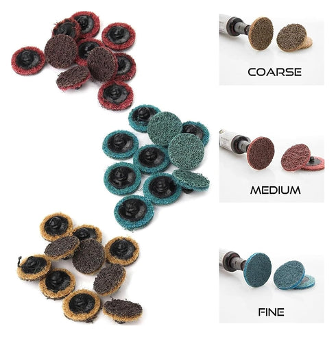 Zorlun 1/2/3 Inch With1 Holder(3inch 25pcs) Abrasive Disc Sanding Roll Lock Surface Conditioning Discs R-Type Quick