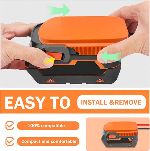 EID Power Wheels Adapter for Ridgid 18V AEG Hyper Li-ion Battery Dock Connector with 14AW Wire and Fuse