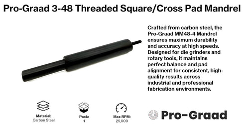 Pro-Graad MM48-4 3-48 3.5" 1/4" #3-48 Threaded Overlap Slotted Disc, Square Pad, Cross Pad, Cross Buff Quick-Change