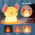ollycasa Dimmable 3 Axolotl Night Light for Kids, Rechargeable Bedroom Bedside Lamp, Night Lamp for Kids Room, Nursery