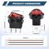DMTVAL 10Pcs 12V 2 2 6A/250V 10A/125V, Red LED Round Rocker Switch Kit, Pin Position SPST ON/Off Toggle with Pre-Wired