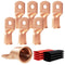 8pcs 4/0 Awg - 3/8" (M10) Sanuke Wire Lugs Ring Terminal Connectors Ends Heavy Duty for Battery Cable