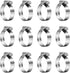 Hose Clamps, 304 Stainless Steel, 12 pcs/Pack, SAE 24 Worm Gear Adjustable Hose Clamps, 1-1/16-Inch-2-Inch (27-51mm)
