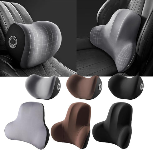 Dasdffvf Lumbar Pillow Memory Foam Headrest Cervical Neck Support Backrest Cushion Back Support for Vehicles Truck Car