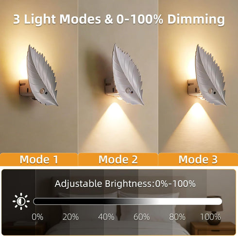 DEXULESA 10 3 Dimmable (1 Pack) Motion Sensor Wall Light with Remote Control, RGB and Colors Wireless Wall Sconces